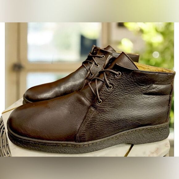 CAMPER Contact Earth Pebbled Leather 3-Eye Gum Sole Chukka Boot Men US 12 EU 45 - Picture 3 of 14